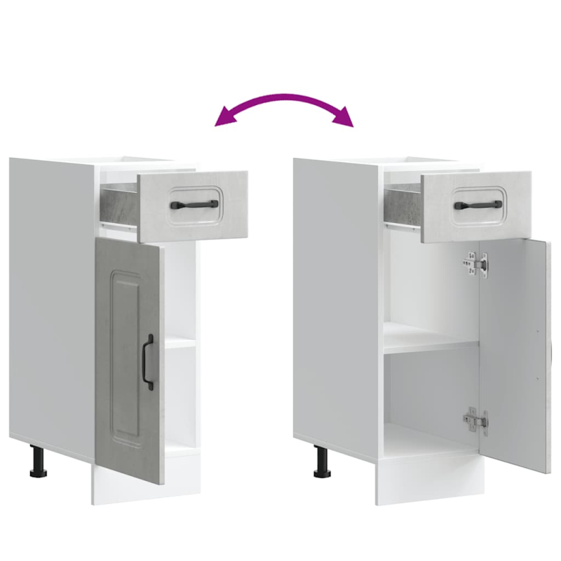 Küchenunterschrank Kalmar Betongrau Holzwerkstoff