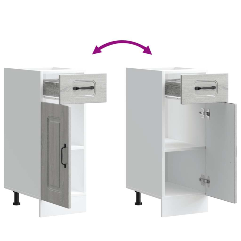 Küchenunterschrank Kalmar Grau Sonoma Holzwerkstoff