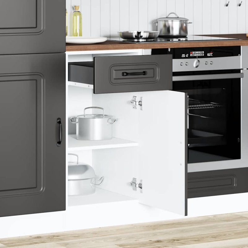Küchenunterschrank Kalmar Schwarz Holzwerkstoff