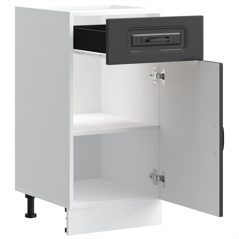 Küchenunterschrank Kalmar Schwarz Holzwerkstoff