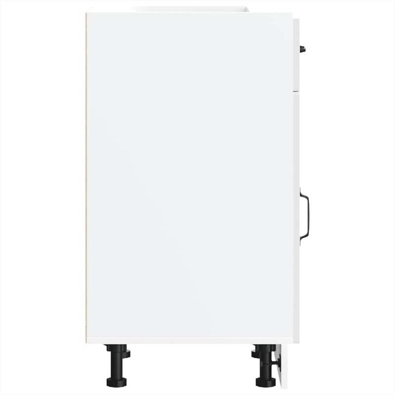 Küchenunterschrank Kalmar Hochglanz-Weiß Holzwerkstoff