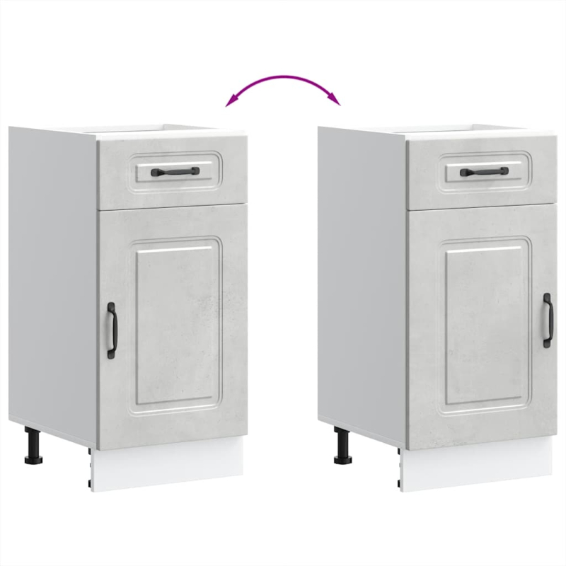 Küchenunterschrank Kalmar Betongrau Holzwerkstoff