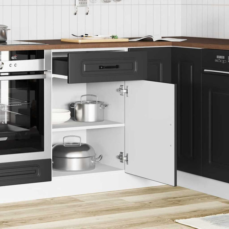 Küchenunterschrank Kalmar Schwarz Holzwerkstoff