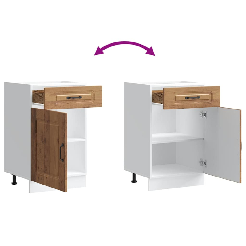 Küchenunterschrank Kalmar Altholz-Optik Holzwerkstoff