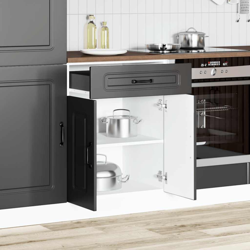 Küchenunterschrank Kalmar Schwarz Holzwerkstoff