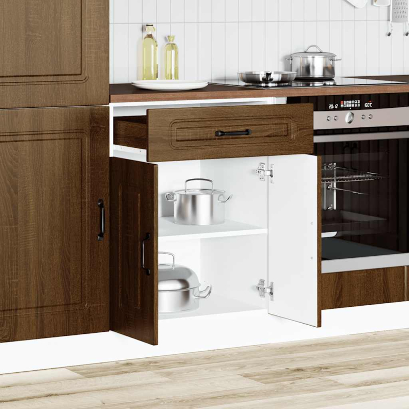 Küchenunterschrank Kalmar Braun Eichen-Optik Holzwerkstoff