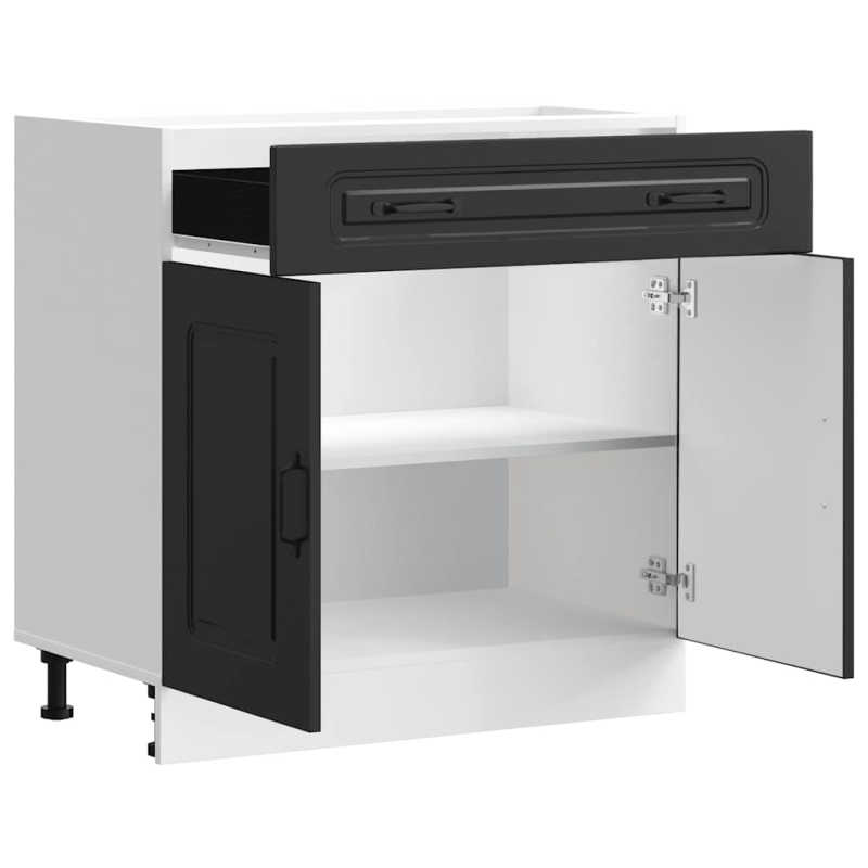 Küchenunterschrank Kalmar Schwarz Holzwerkstoff