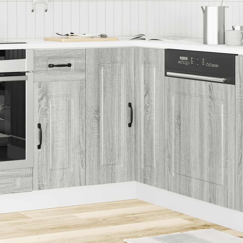 Küchen-Eckunterschrank Kalmar Grau Sonoma Holzwerkstoff