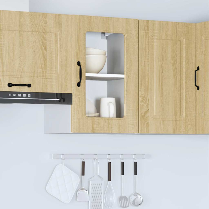 Küchen-Hängeschrank mit Glastür Kalmar Sonoma-Eiche Holzwerkstoff