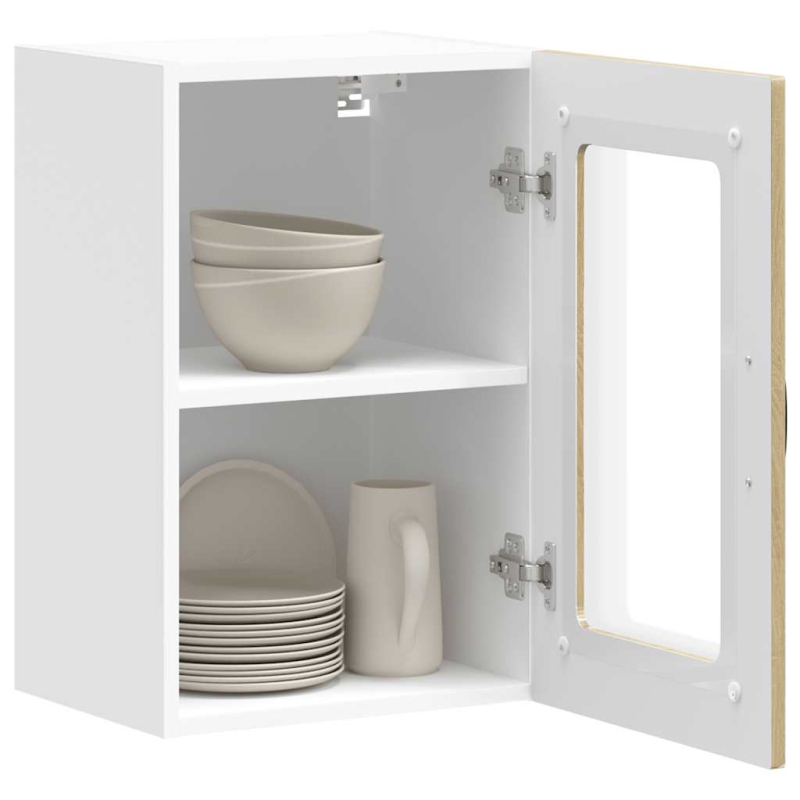 Küchen-Hängeschrank mit Glastür Kalmar Sonoma-Eiche Holzwerkstoff