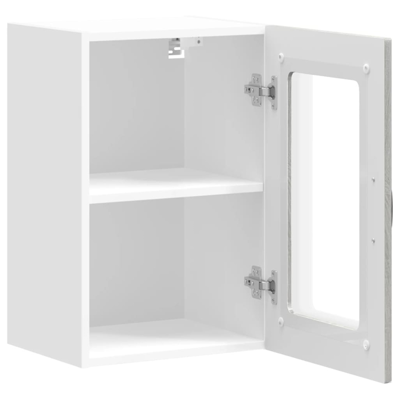 Küchen-Hängeschrank mit Glastür Kalmar Grau Sonoma Holzwerkstoff