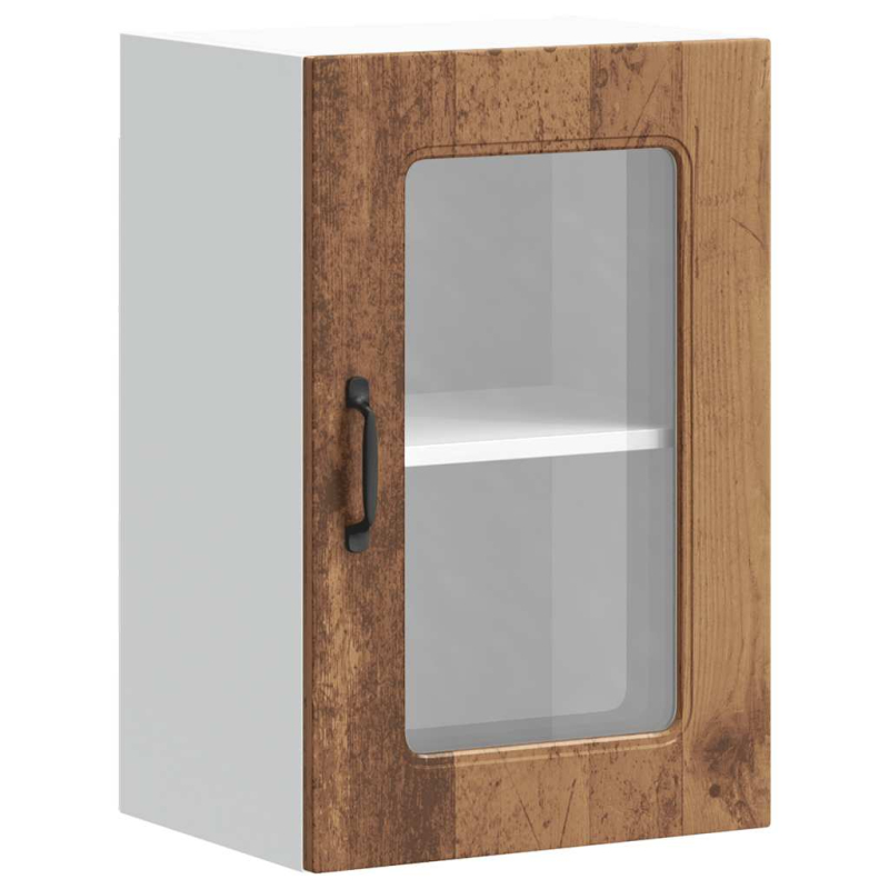 Küchen-Hängeschrank mit Glastür Kalmar Altholz-Optik Holzwerkstoff