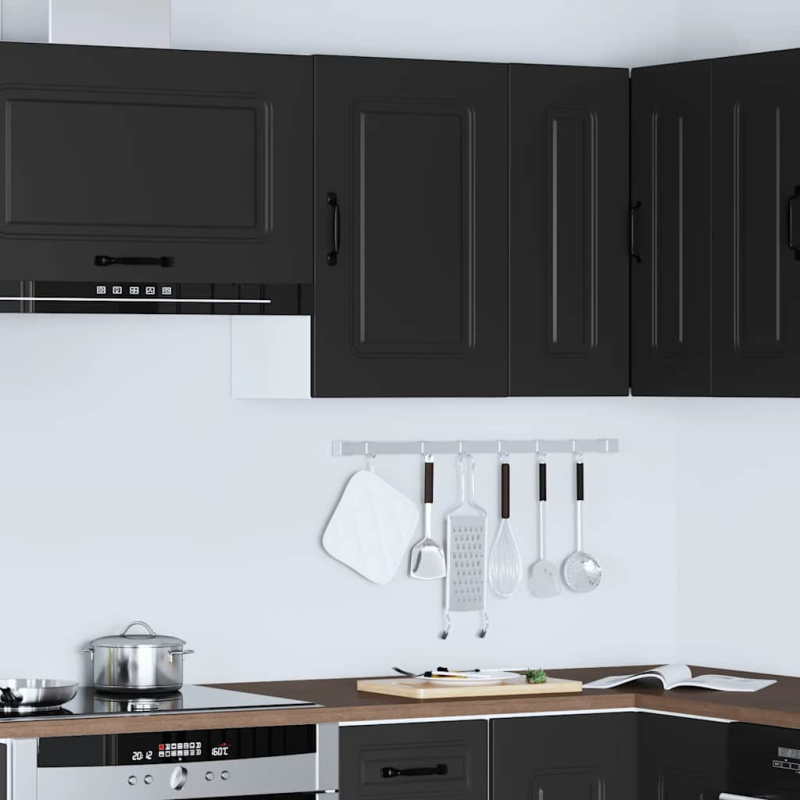 Küchen-Hängeschrank Kalmar Schwarz Holzwerkstoff