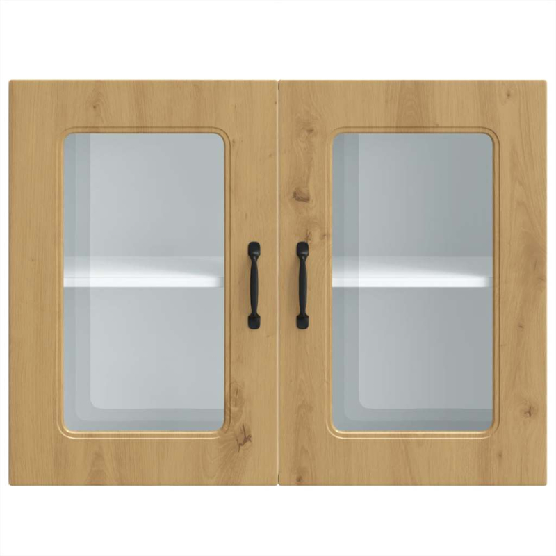 Küchen-Hängeschrank mit Glastür Kalmar Artisan-Eiche Holzwerkstoff