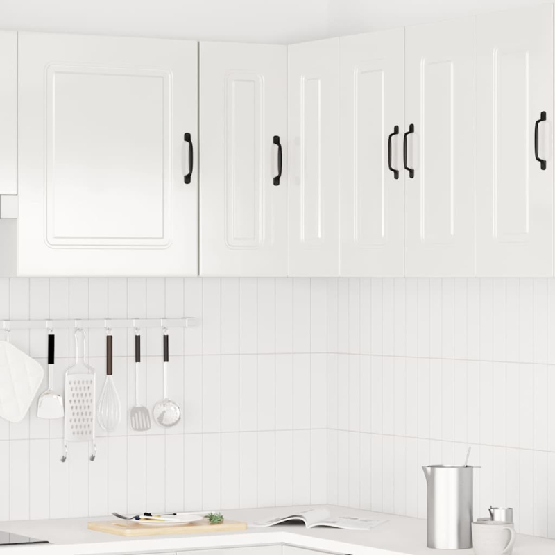 Küchen-Eckhängeschrank Kalmar Hochglanz-Weiß Holzwerkstoff