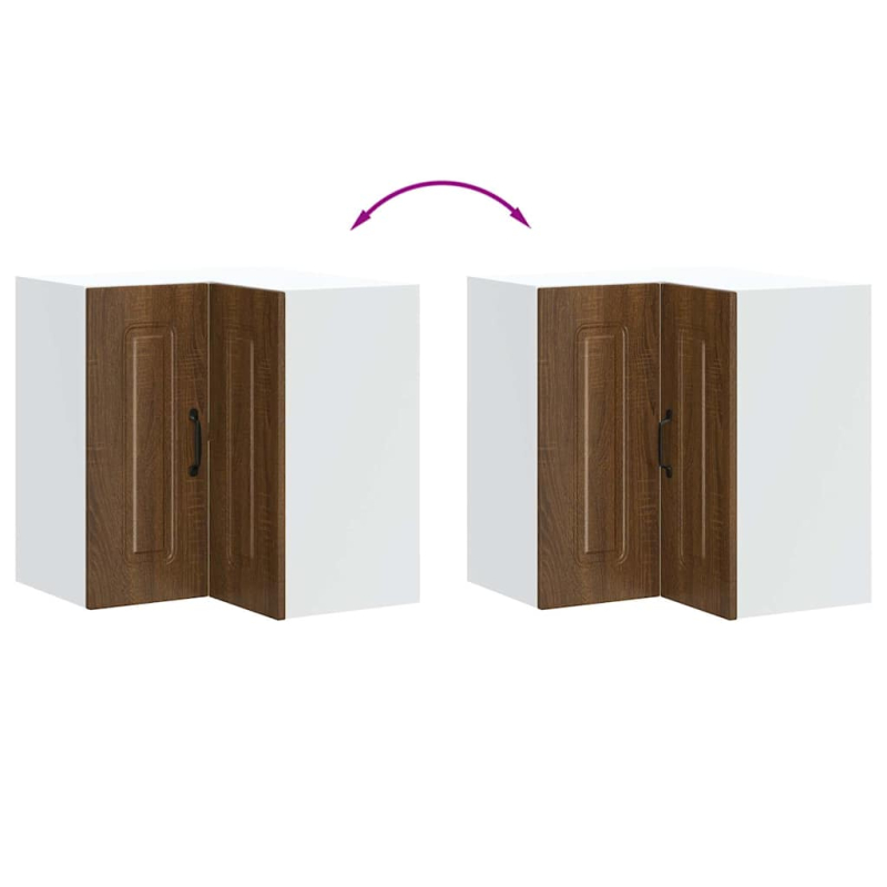 Küchen-Eckhängeschrank Kalmar Braun Eichen-Optik Holzwerkstoff