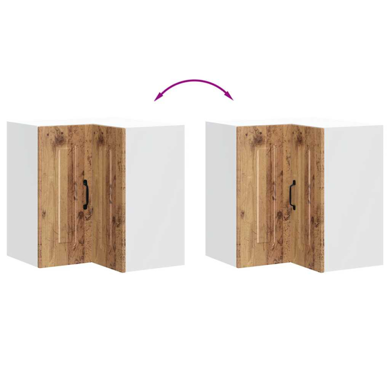 Küchen-Eckhängeschrank Kalmar Altholz-Optik Holzwerkstoff