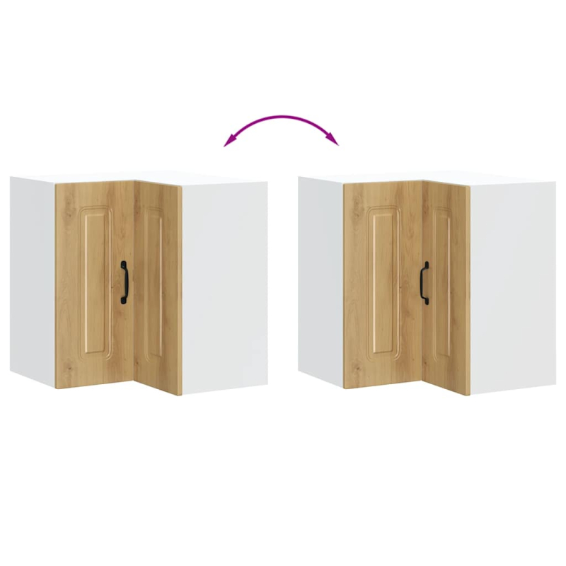Küchen-Eckhängeschrank Kalmar Artisan-Eiche Holzwerkstoff