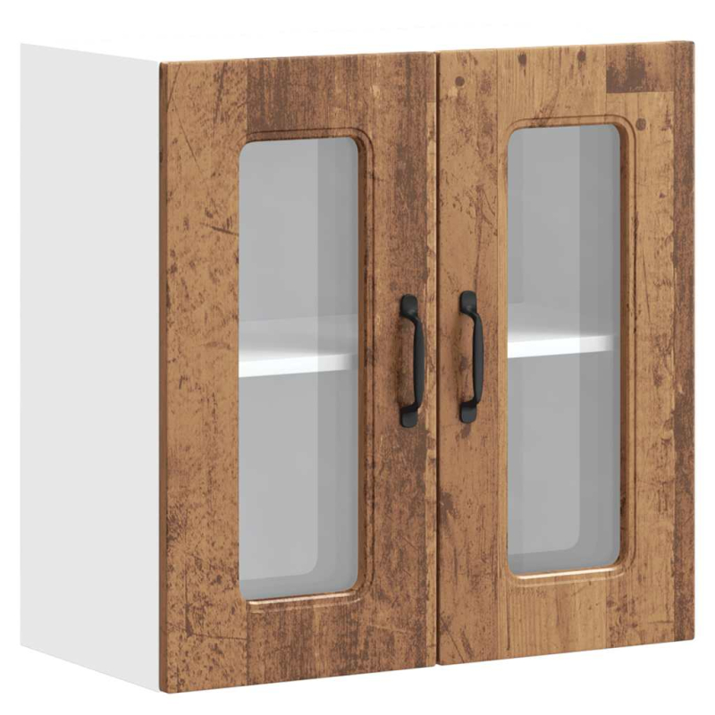 Küchen-Hängeschrank mit Glastür Kalmar Altholz-Optik Holzwerkstoff