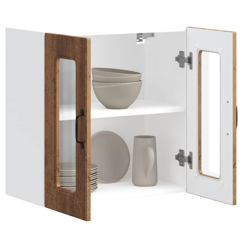 Küchen-Hängeschrank mit Glastür Kalmar Altholz-Optik Holzwerkstoff