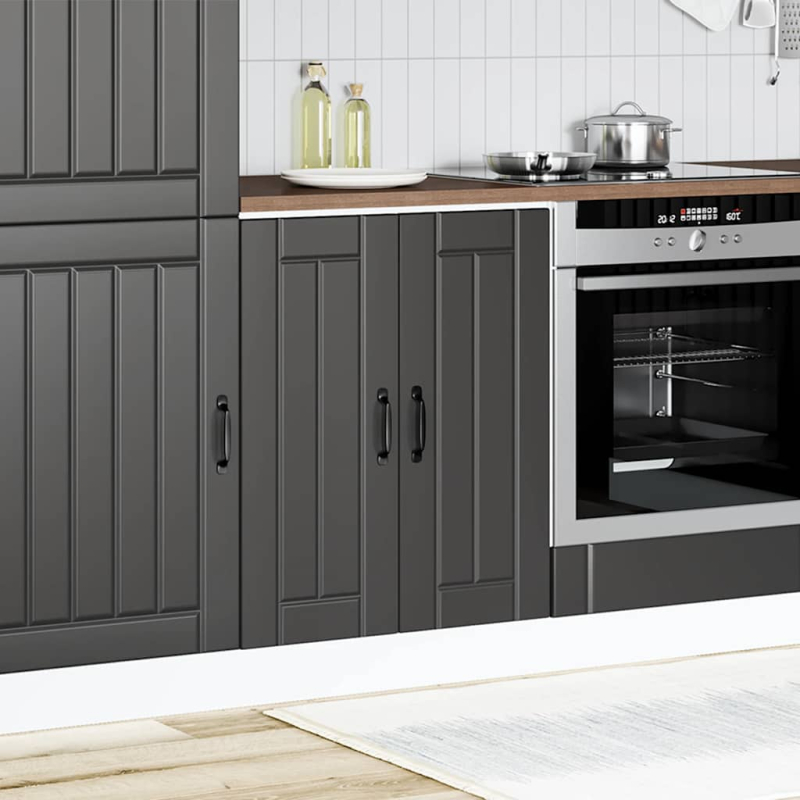 Spülenunterschrank Lucca Schwarz Holzwerkstoff