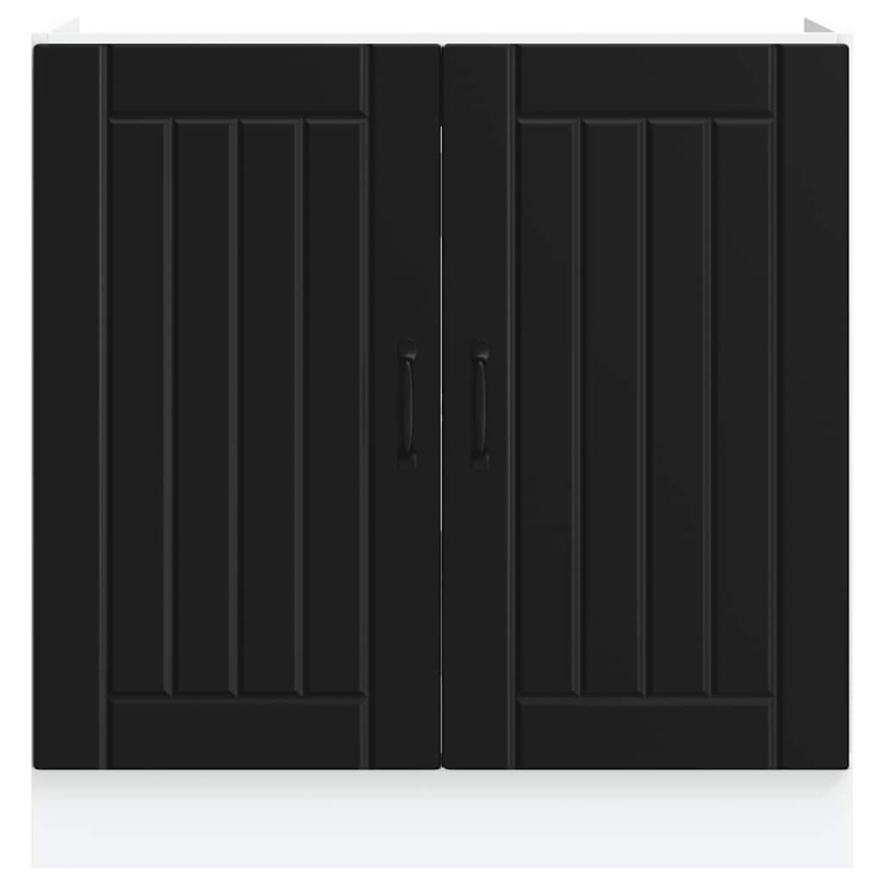Spülenunterschrank Lucca Schwarz Holzwerkstoff