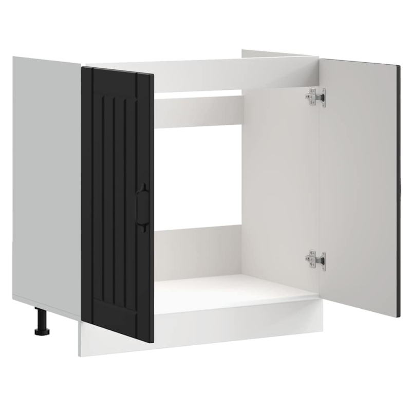 Spülenunterschrank Lucca Schwarz Holzwerkstoff