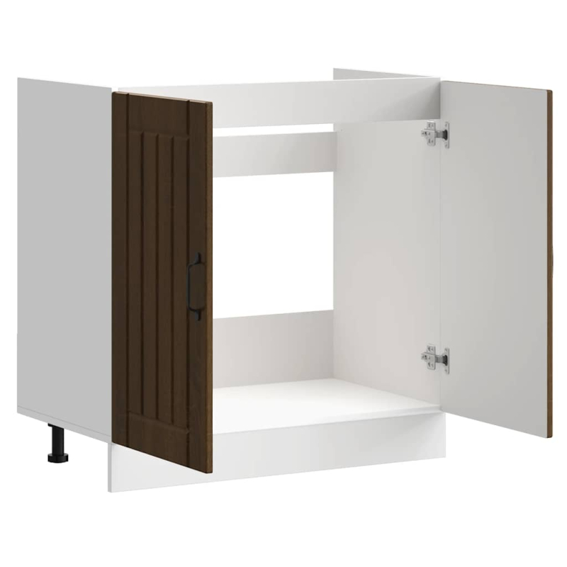 Spülenunterschrank Lucca Braun Eichen-Optik Holzwerkstoff