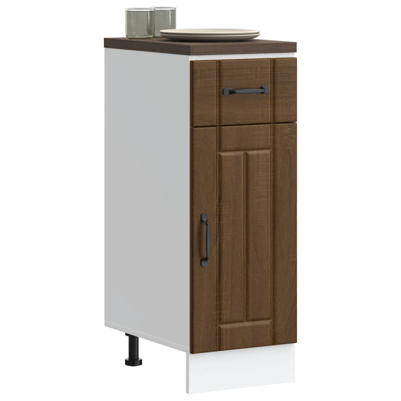 Küchen-Unterschrank Lucca Braun Eichen-Optik Holzwerkstoff