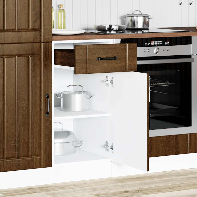 Küchen-Unterschrank Lucca Braun Eichen-Optik Holzwerkstoff