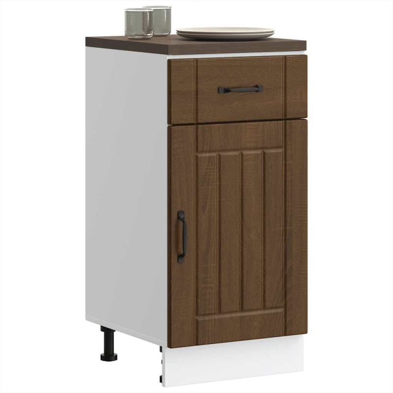 Küchen-Unterschrank Lucca Braun Eichen-Optik Holzwerkstoff