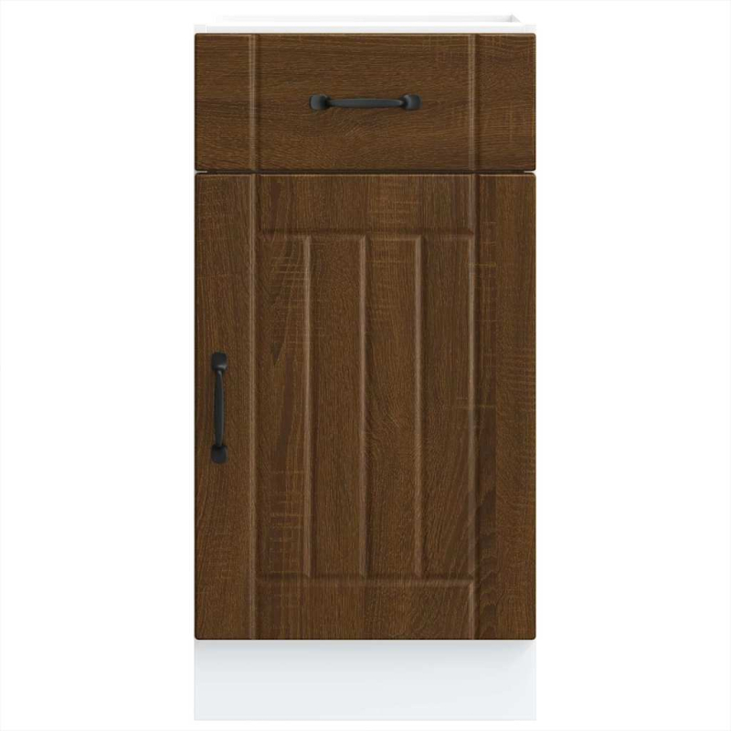 Küchen-Unterschrank Lucca Braun Eichen-Optik Holzwerkstoff