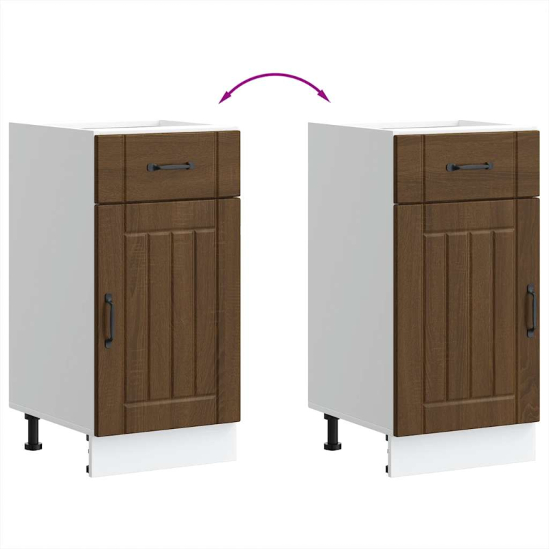 Küchen-Unterschrank Lucca Braun Eichen-Optik Holzwerkstoff