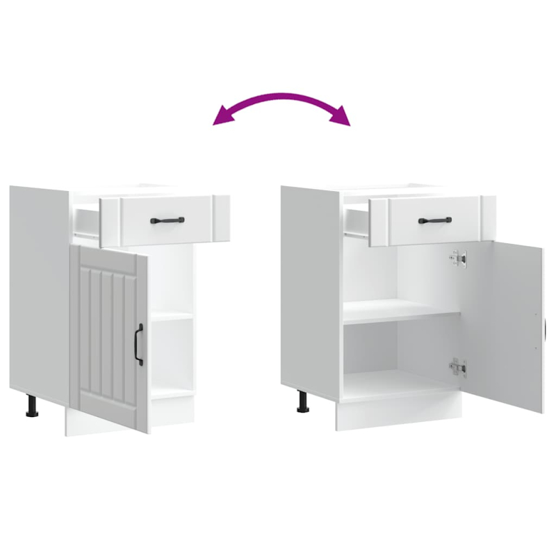 Küchen-Unterschrank Lucca Weiß Holzwerkstoff