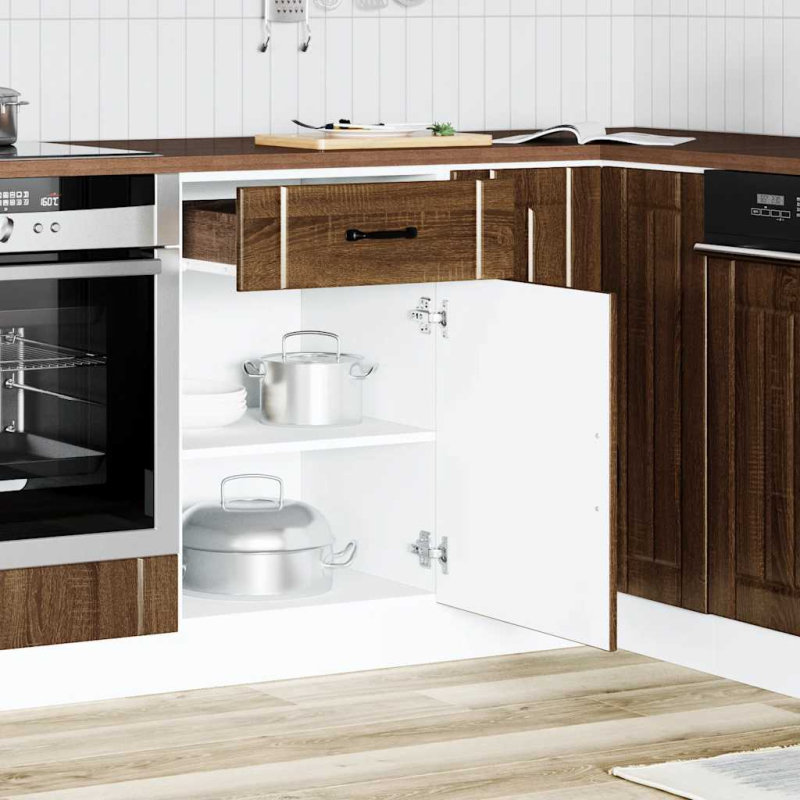 Küchen-Unterschrank Lucca Braun Eichen-Optik Holzwerkstoff