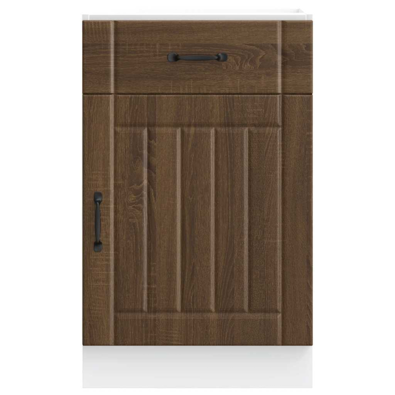 Küchen-Unterschrank Lucca Braun Eichen-Optik Holzwerkstoff