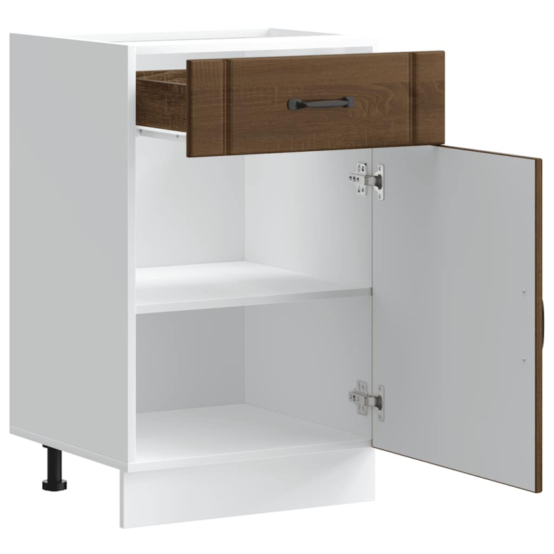 Küchen-Unterschrank Lucca Braun Eichen-Optik Holzwerkstoff