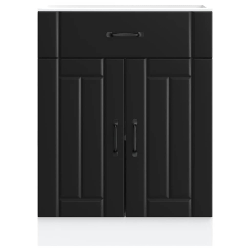 Küchen-Unterschrank Lucca Schwarz Holzwerkstoff