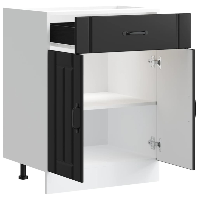 Küchen-Unterschrank Lucca Schwarz Holzwerkstoff
