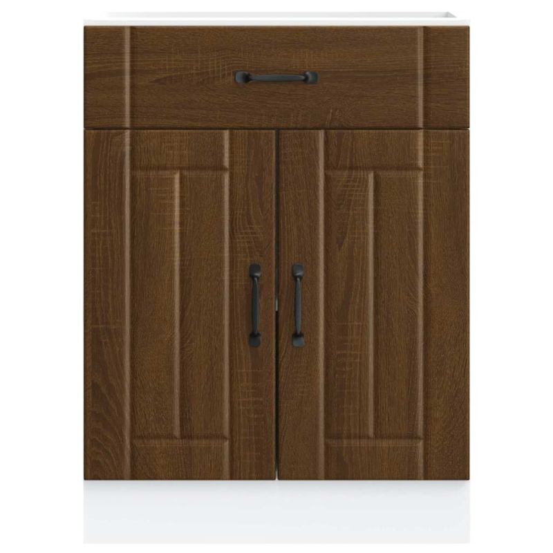 Küchen-Unterschrank Lucca Braun Eichen-Optik Holzwerkstoff
