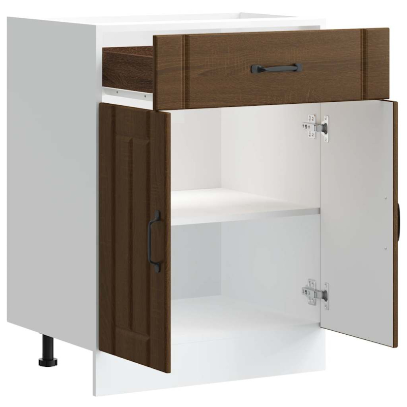 Küchen-Unterschrank Lucca Braun Eichen-Optik Holzwerkstoff