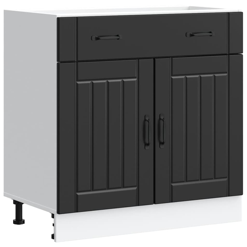 Küchen-Unterschrank Lucca Schwarz Holzwerkstoff