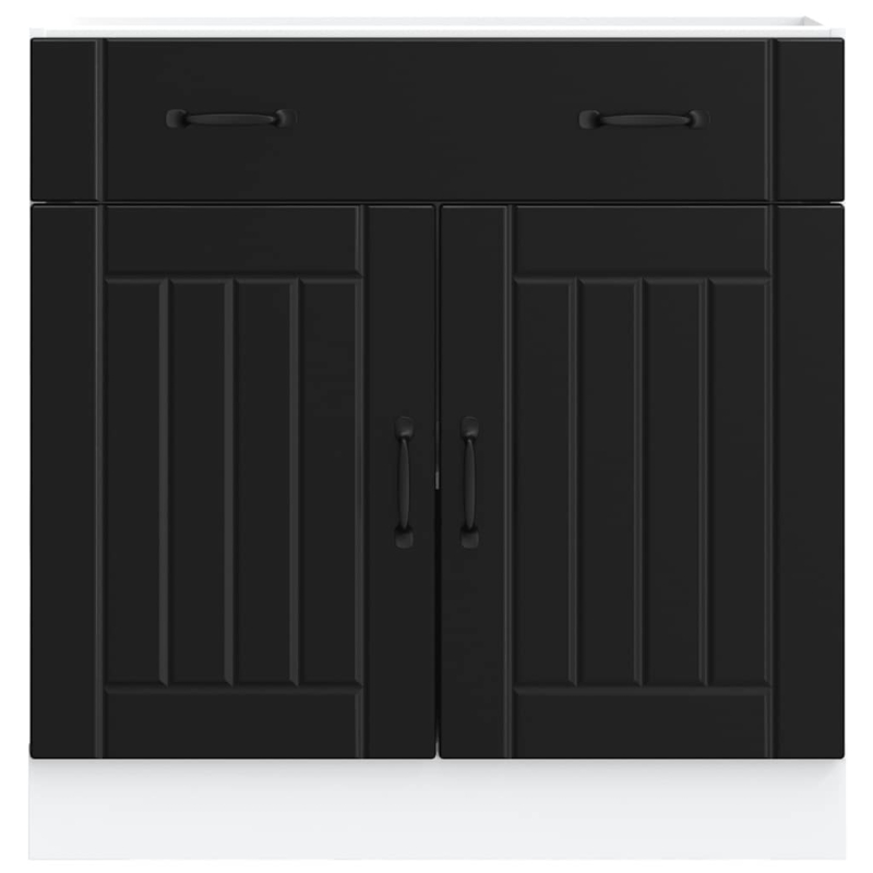 Küchen-Unterschrank Lucca Schwarz Holzwerkstoff