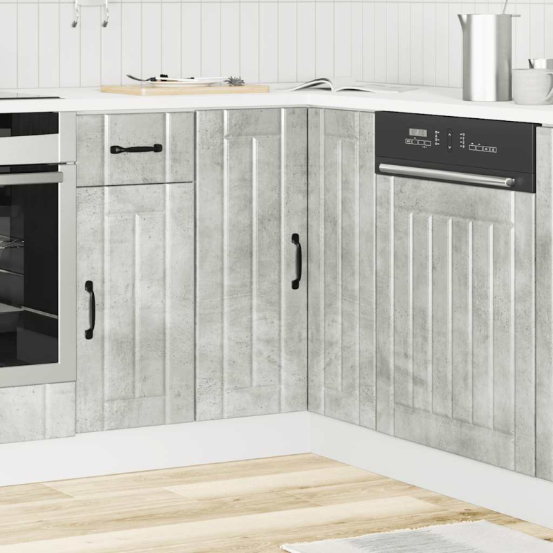 Küchen-Eckunterschrank Lucca Betongrau Holzwerkstoff