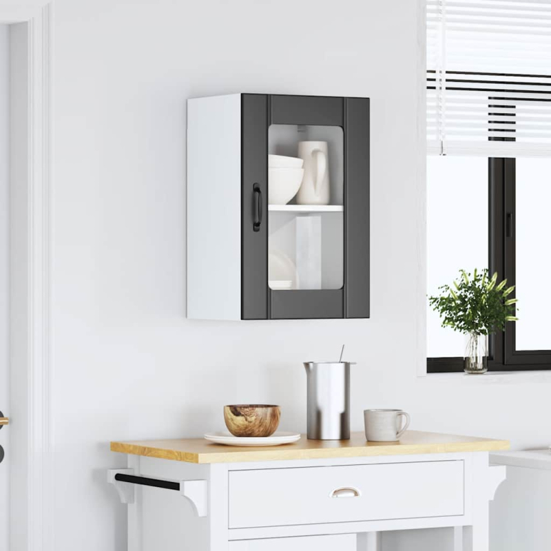 Küchen-Hängeschrank mit Glastür Lucca Schwarz