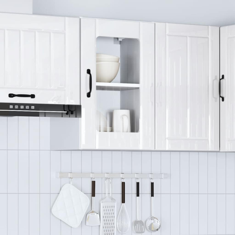 Küchen-Hängeschrank mit Glastür Lucca Hochglanz-Weiß