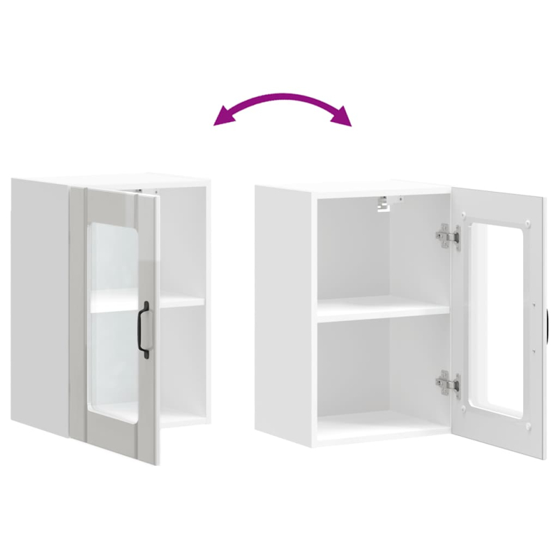 Küchen-Hängeschrank mit Glastür Lucca Hochglanz-Weiß