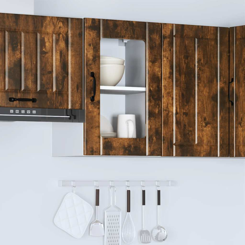 Küchen-Hängeschrank mit Glastür Lucca Räuchereiche