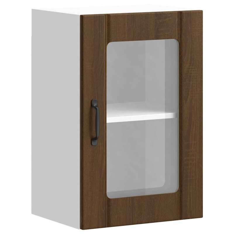Küchen-Hängeschrank mit Glastür Lucca Braun Eichen-Optik