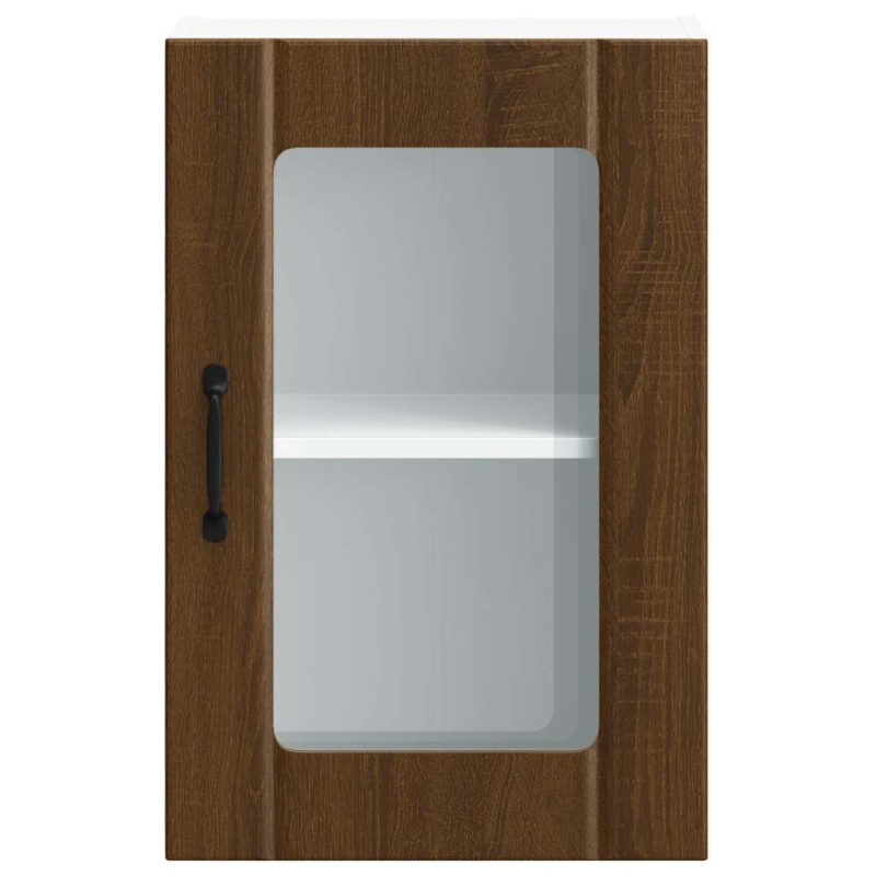 Küchen-Hängeschrank mit Glastür Lucca Braun Eichen-Optik